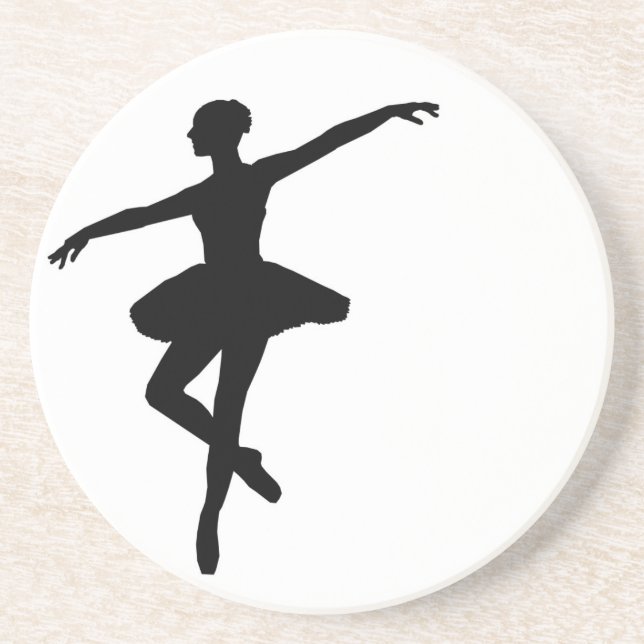 Dessous De Verre En Grès Ballet simple Ballerina noir blanc (Devant)