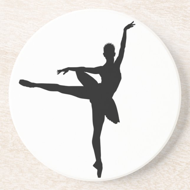 Dessous De Verre En Grès Ballet simple Ballerina noir blanc (Devant)