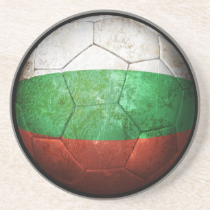 Dessous De Verre En Grès Ballon de football bulgare usé du football de