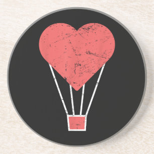 Dessous De Verre En Grès Ballons à air chaud de coeur mignon