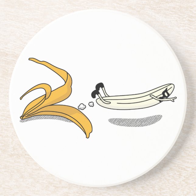 DESSOUS DE VERRE EN GRÈS BANANA! (Devant)