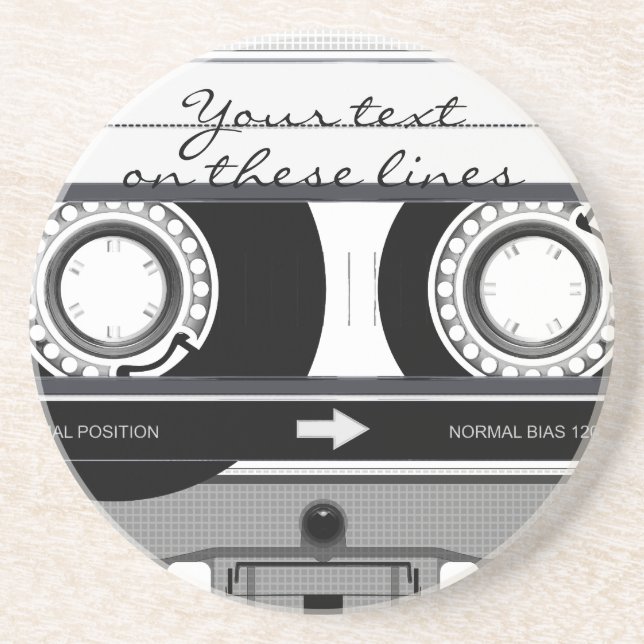 Dessous De Verre En Grès Bande de cassette - noir - (Devant)