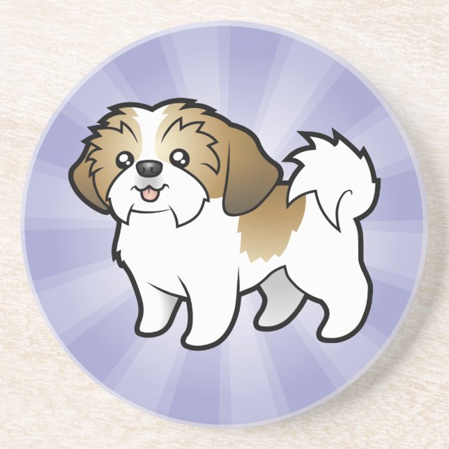 Dessous De Verre En Grès Bande dessinée Shih Tzu (chiot coupé) (Devant)