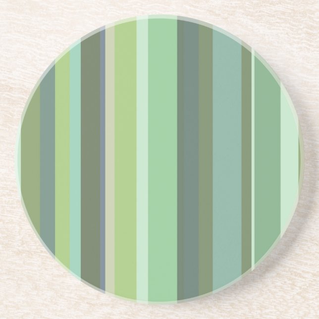 Dessous De Verre En Grès Bandes horizontales vert olive (Devant)