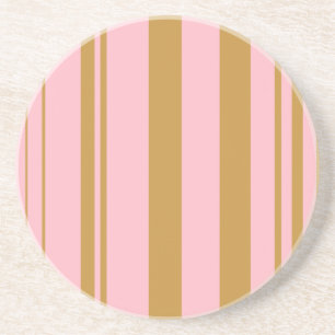 Dessous De Verre En Grès Bandes variées/rose et ocre