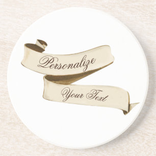 Dessous De Verre En Grès Bannière rétro personnalisable Vieux Vintage de l'