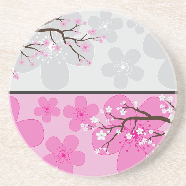 Dessous De Verre En Grès Bannières de fleurs de cerisier (Devant)