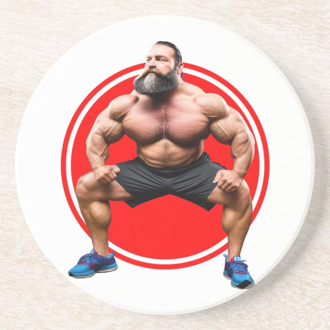 Dessous De Verre En Grès Barbu Musclé (Devant)