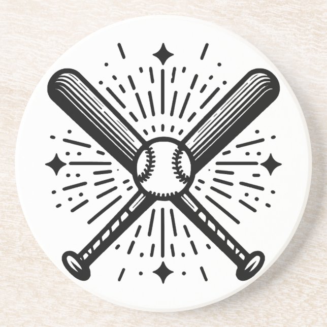 Dessous De Verre En Grès baseball vintage (Devant)