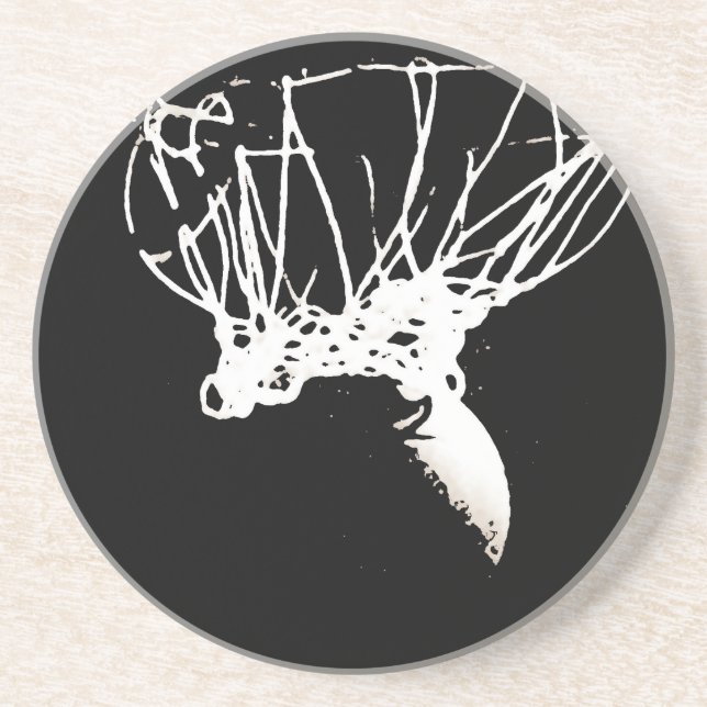 Dessous De Verre En Grès Basket-ball Black White Pop Art (Devant)