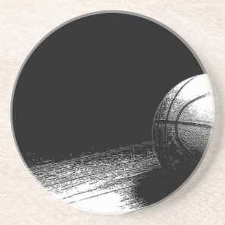 Dessous De Verre En Grès Basket-ball noir blanc