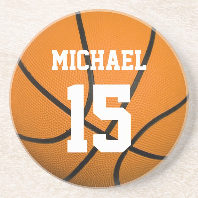 Dessous De Verre En Grès Basket-ball Votre nom (Devant)
