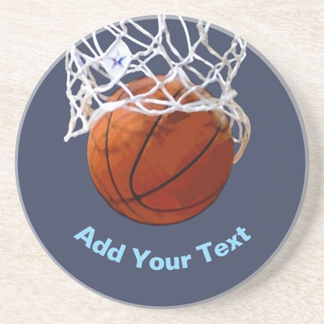 Dessous De Verre En Grès Basketball Votre Nom Texte Message Slogan Personna (Devant)