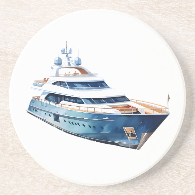 Dessous De Verre En Grès Bateau (Devant)