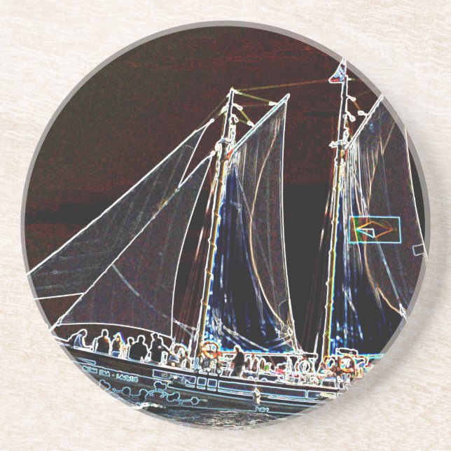 Dessous De Verre En Grès Bateau à voile - Photographie abstraite (Devant)