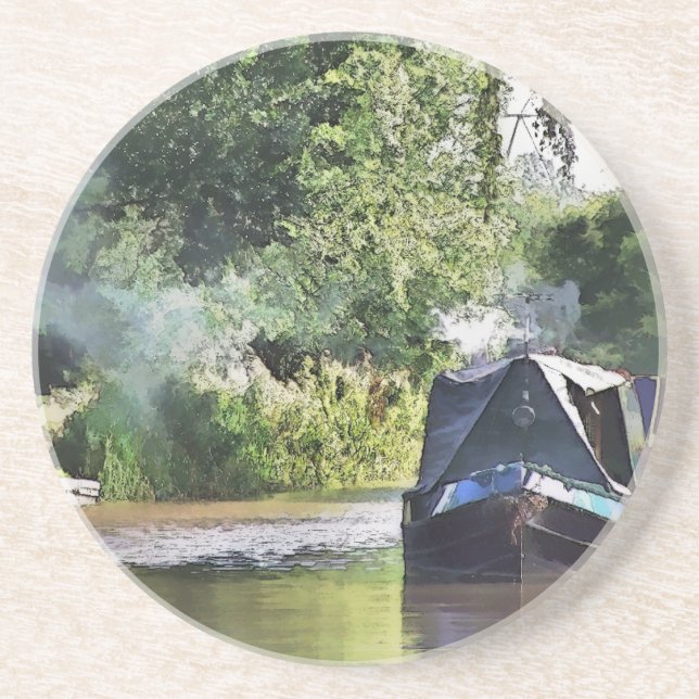 DESSOUS DE VERRE EN GRÈS BATEAUX DE CANAL (Devant)