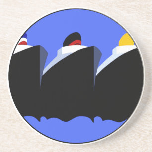 Dessous De Verre En Grès Bateaux de croisière Poster vintage Ocean Liner