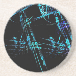 Dessous De Verre En Grès Bâton bleu