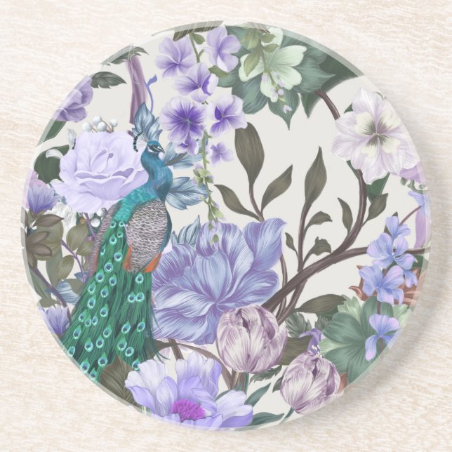 Dessous De Verre En Grès Beau Dessous de verre de grès Peacock (Devant)