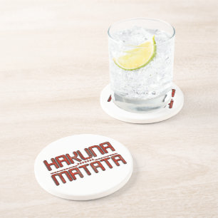 Dessous De Verre En Grès Beau Extraordinaire Embossé Rouge Hakuna Matata Te