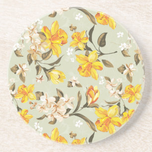 Dessous De Verre En Grès Beau motif floral lumineux élégant