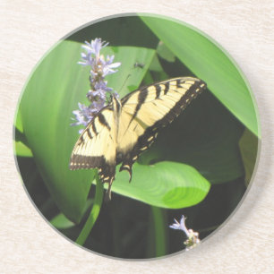 Dessous De Verre En Grès Beau Papillon jaune et noir