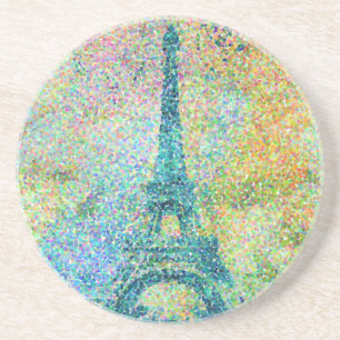 Dessous De Verre En Grès Beau Tour Eiffel vintage girly à la mode France