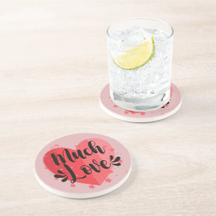 Dessous De Verre En Grès Beaucoup d'amour, grand coeur