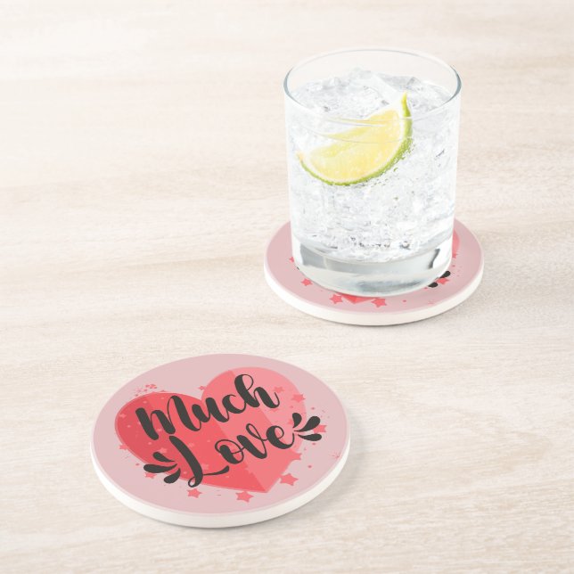 Dessous De Verre En Grès Beaucoup d'amour, grand coeur (Côté)