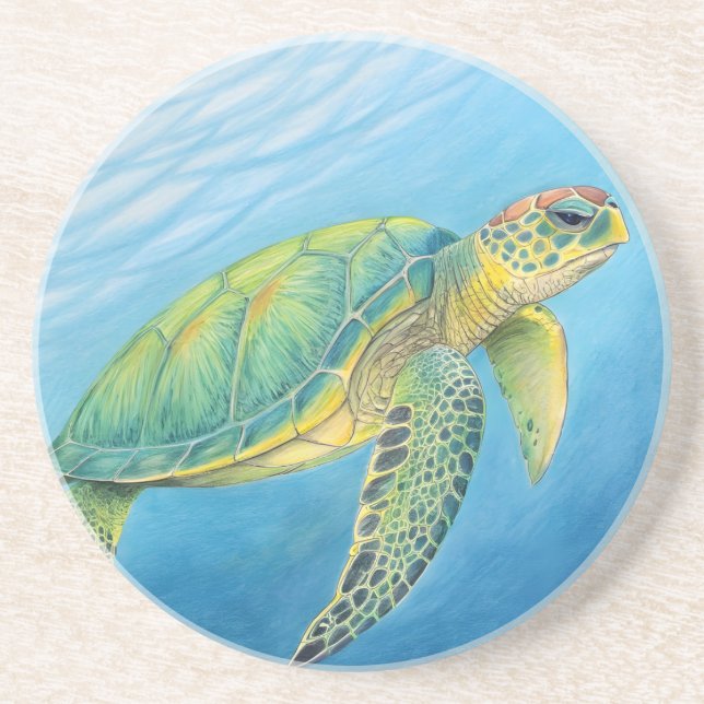 Dessous De Verre En Grès Beauté de la tortue (Devant)