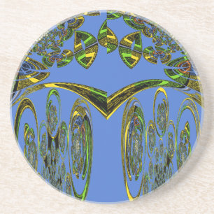 Dessous De Verre En Grès Beautiful Iridescent bluebirds design