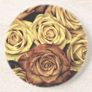 Dessous De Verre En Grès Beaux Vieux Roses