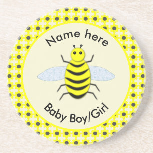 Dessous De Verre En Grès Bébé jaune mignon abeille genre Révéler neutre