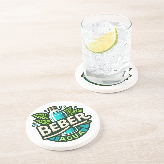 Dessous De Verre En Grès Beber agua (Côté)
