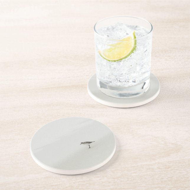 Dessous De Verre En Grès Bécasseau côtier sur la plage (Côté)