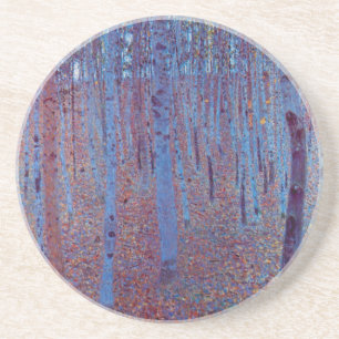 Dessous De Verre En Grès Beech Forest by Gustav Klimt, Vintage Art Nouveau