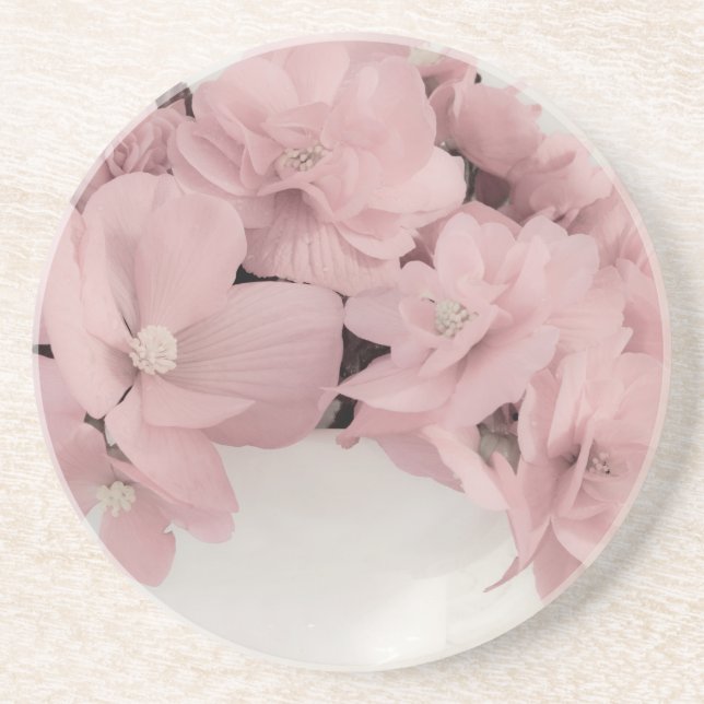 Dessous De Verre En Grès Begonias rose (Devant)