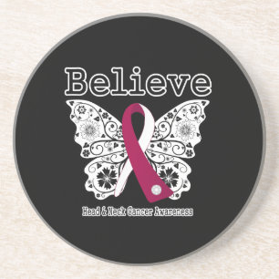 Dessous De Verre En Grès Believe - Head and Neck Cancer Butterfly
