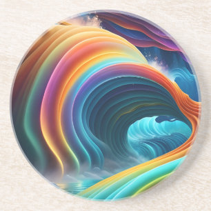 Dessous De Verre En Grès Belle cascade arc-en-ciel