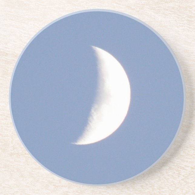 Dessous De Verre En Grès Belle lune de croissant de cire à la lumière (Devant)