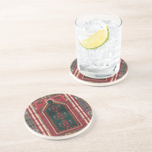 Dessous De Verre En Grès Belle moquette traditionnelle turque (Côté)