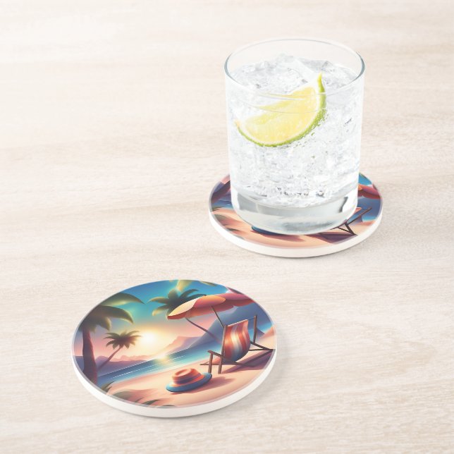 Dessous De Verre En Grès belle plage (Côté)