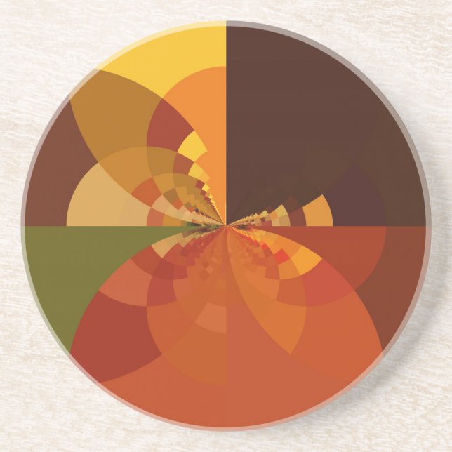 Dessous De Verre En Grès Belle Terre Art Abstrait Imprimer (Devant)