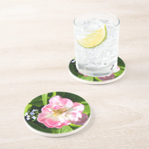 Dessous De Verre En Grès Belle tulipe rose