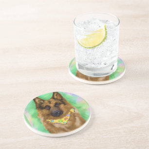 DESSOUS DE VERRE EN GRÈS BERGER ALLEMAND