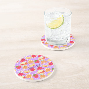 Dessous De Verre En Grès Beurre D'Arachide Et Jelée De Fraise