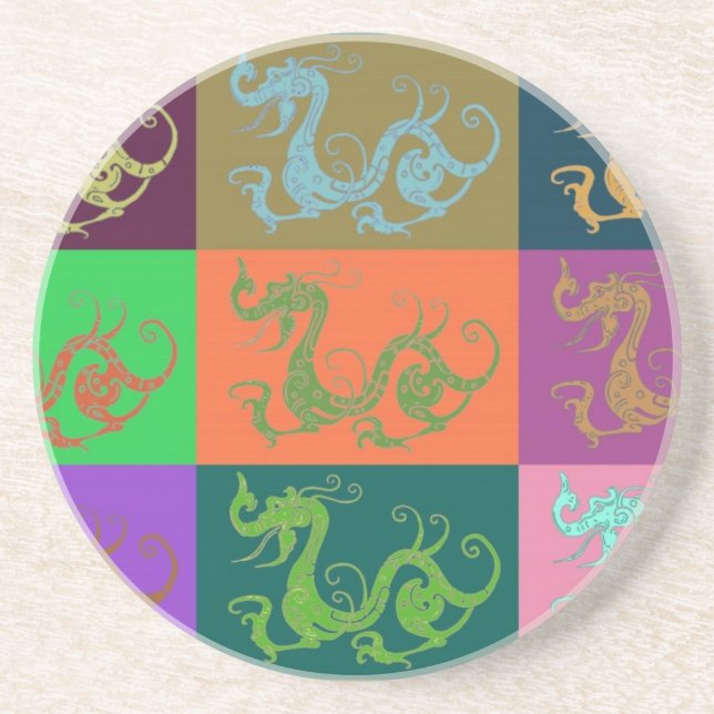 Dessous De Verre En Grès Beverage de dragons (Devant)