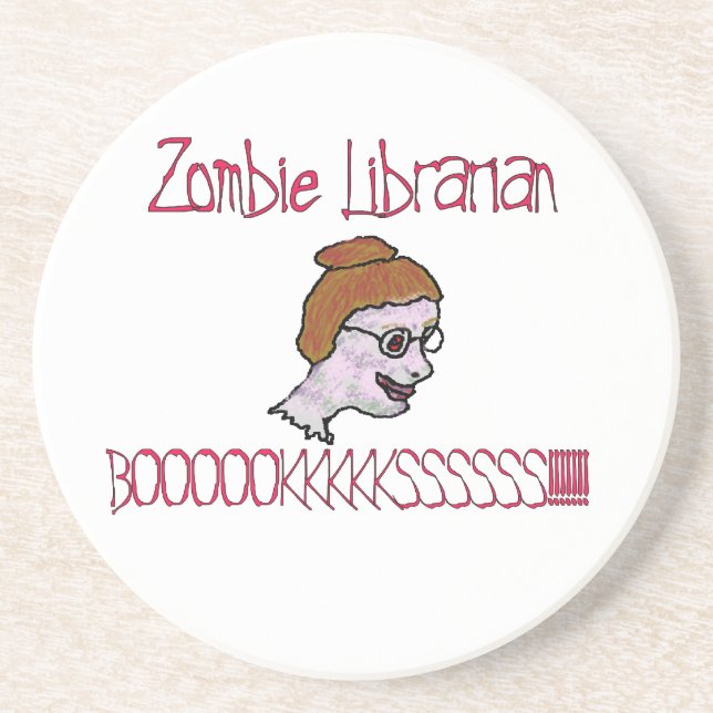 Dessous De Verre En Grès Bibliothécaire zombie (Devant)