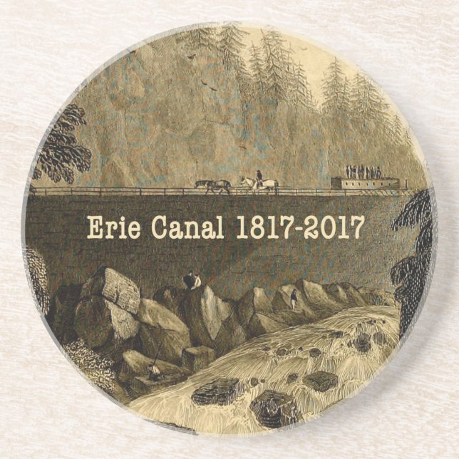 Dessous De Verre En Grès Bicentenaire du canal Erie historique (Devant)