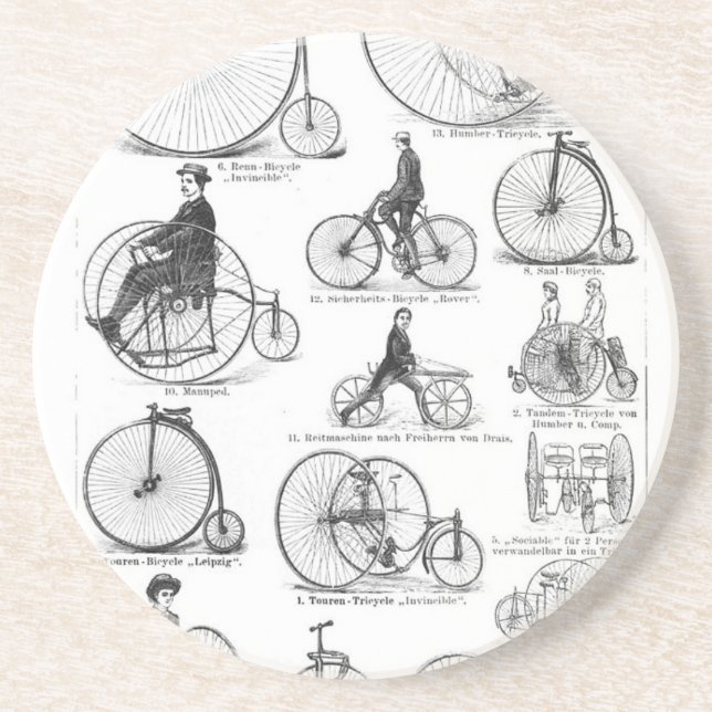Dessous De Verre En Grès Bicyclette à grande roue Penny Farthing (Devant)